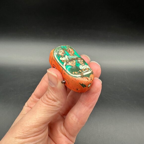 Vintage J Chein Metal Roller Coaster Car Toy 1950s Tin Litho Mini Mid Century - Picture 8 of 11